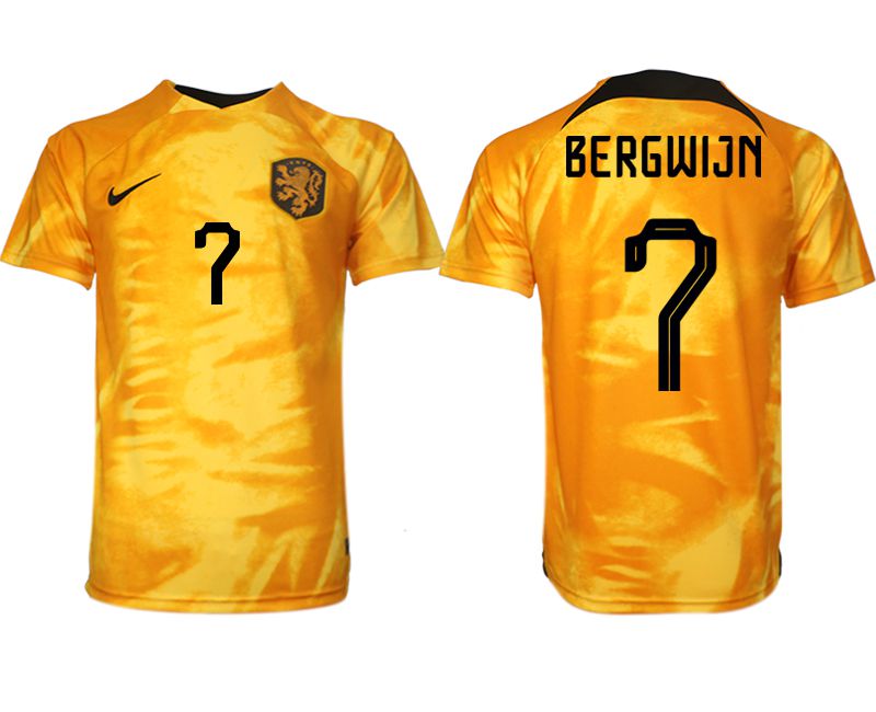 Men 2022 World Cup National Team Netherlands home aaa version yellow #7 Soccer Jersey->netherlands(holland) jersey->Soccer Country Jersey